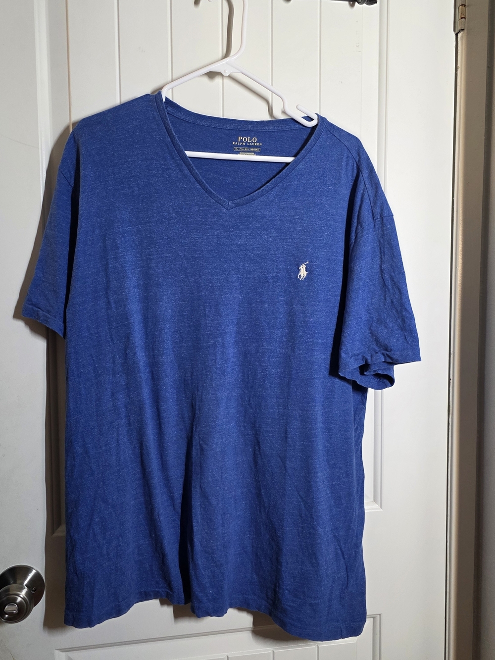 Polo by Ralph Lauren Royal Blue V-Neck Tee with Embroidered Pony